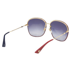 グッチ ビー 蜂 ラメ サングラス グラデーションレンズ GG0228S レッド ゴールド プラスチック メタル レディース GUCCI 【中古】