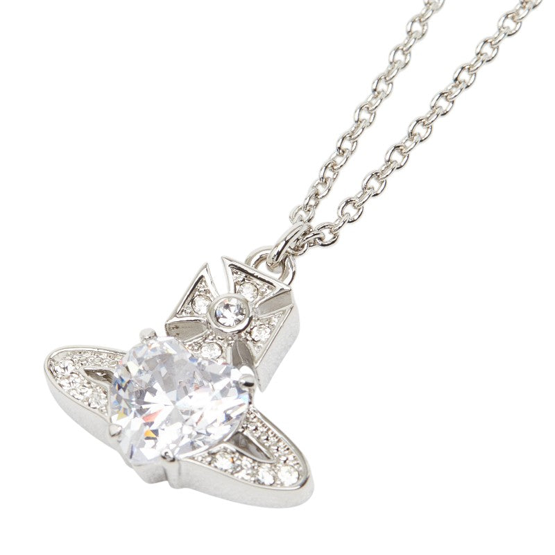 ヴィヴィアンウエストウッド オーブ ラインストーン ARIELLA ネックレス シルバー メタル レディース Vivienne Westwood 【中古】