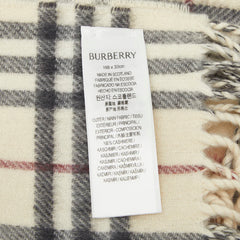 バーバリー ノバチェック リバーシブル マフラー ベージュ マルチカラー カシミヤ レディース BURBERRY 【中古】