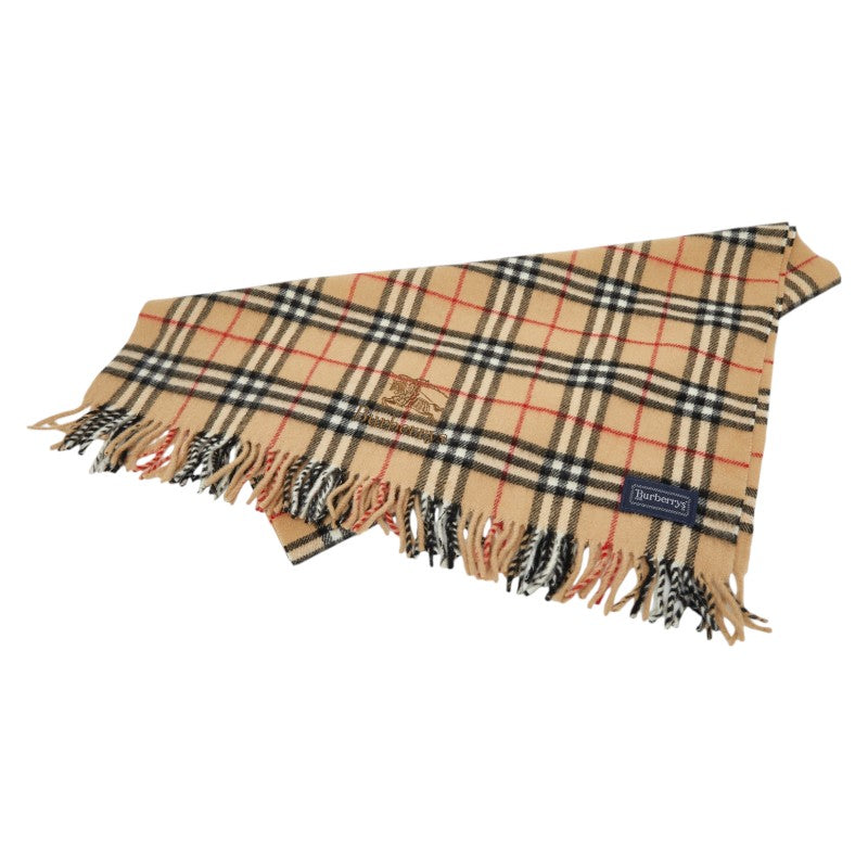 バーバリー ノバチェック マフラー ベージュ マルチカラー ウール レディース BURBERRY 【中古】