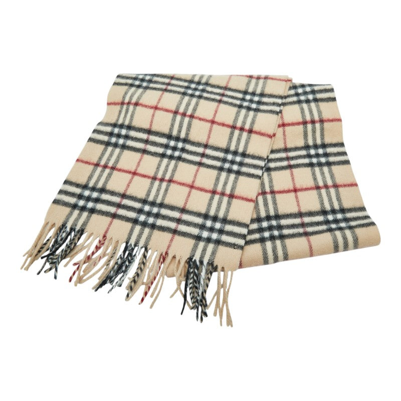 バーバリー ノバチェック マフラー ベージュ マルチカラー ウール レディース BURBERRY 【中古】