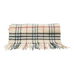 バーバリー ノバチェック マフラー ベージュ マルチカラー ウール レディース BURBERRY 【中古】