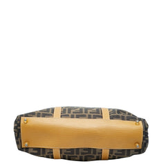 フェンディ ズッカ トートバッグ ハンドバッグ ブラウン ベージュ キャンバス レザー レディース FENDI 中古