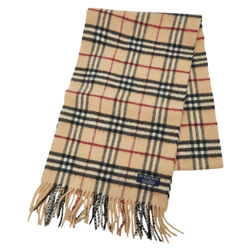 バーバリー ノバチェック マフラー ベージュ マルチカラー ウール レディース BURBERRY 【中古】