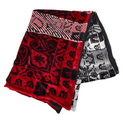 エトロ スカーフ レッド グレー ブラック シルク ビスコース レディース ETRO 【中古】