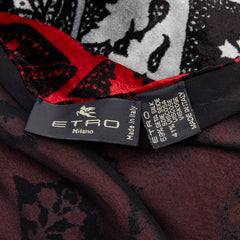 エトロ スカーフ レッド グレー ブラック シルク ビスコース レディース ETRO 【中古】