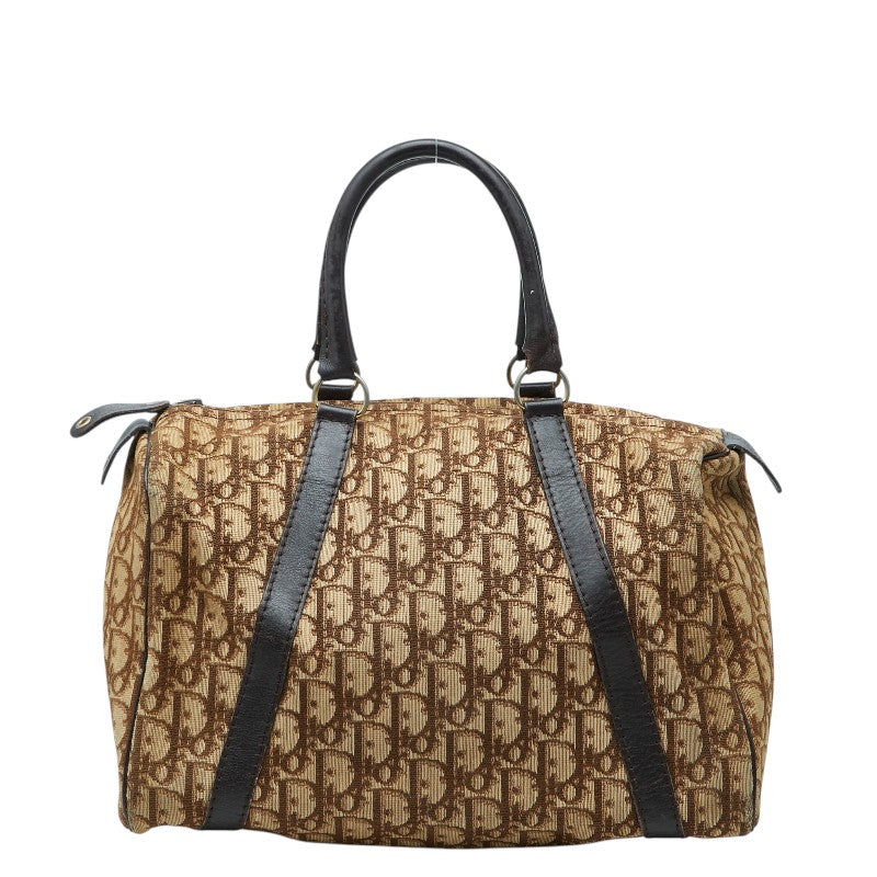ディオール トロッター ハンドバッグ ミニボストンバッグ ベージュ ブラウン キャンバス レザー レディース Dior 【中古】