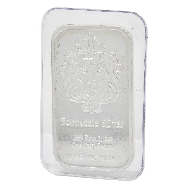 スコットデール シルバー One Troy Ounce .999 Fine Silver ライオンモチーフ 銀貨 SV1000 メンズ 【中古】