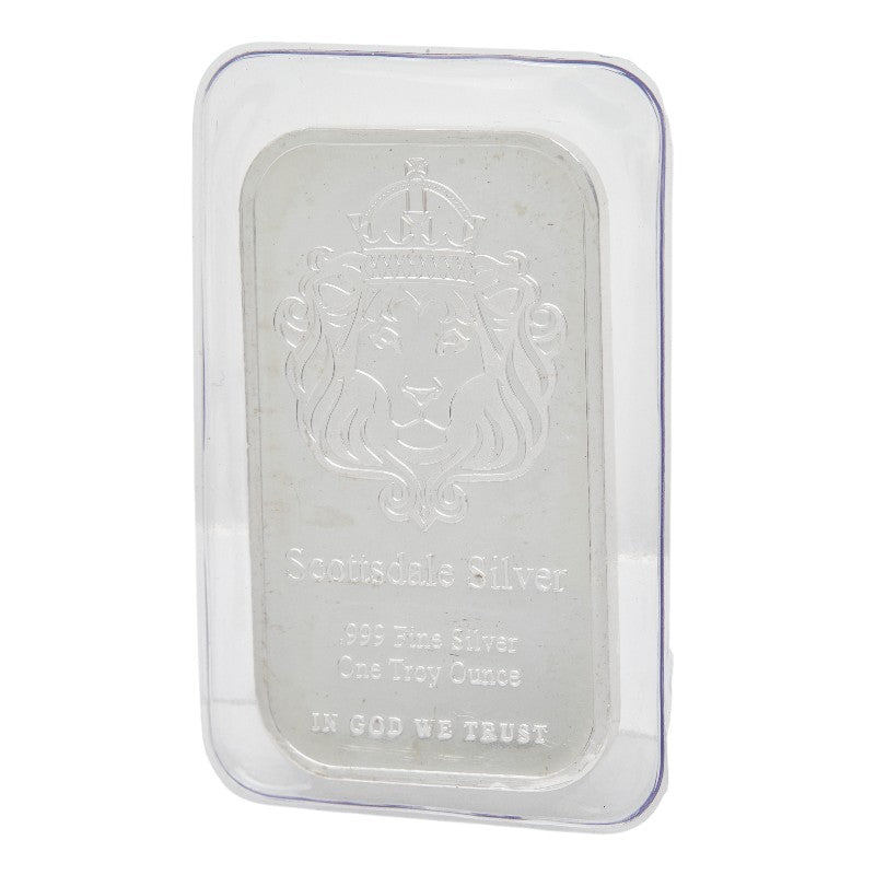スコットデール シルバー One Troy Ounce .999 Fine Silver ライオンモチーフ 銀貨 SV1000 メンズ 【中古】