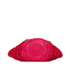 バレンシアガ ハンドバッグ かごバッグ 286990 ピンク ブラウン ラフィア レザー レディース BALENCIAGA 【中古】