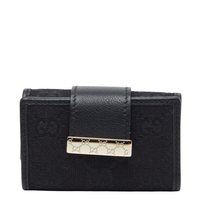 グッチ GGキャンバス キーケース 6連 212098 ブラック キャンバス レザー メンズ GUCCI 【中古】