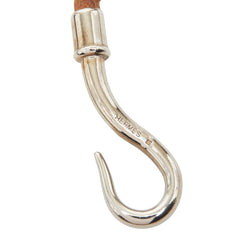 エルメス ジャンボ ブレスレット チョーカー シルバー ブラウン メタル レザー レディース HERMES 【中古】