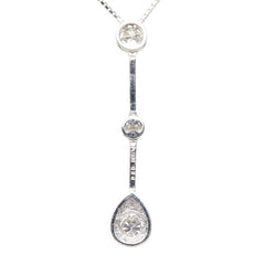 Pt900 プラチナ Pt850 プラチナ ダイヤ0.30ct ペンダント ネックレス レディース 【中古】