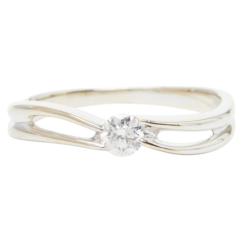 K18WG ホワイトゴールド ダイヤ0.20ct リング 指輪 レディース 12号 【中古】