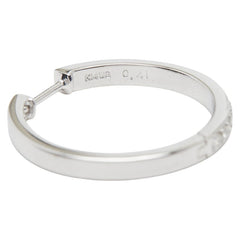 K14WG ホワイトゴールド ダイヤ0.82ct フープピアス ピアス レディース 【中古】