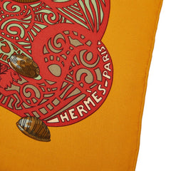 エルメス カレ90 L'ATLANTIDE アトランティス大陸 スカーフ イエロー マルチカラー シルク レディース HERMES 【中古】