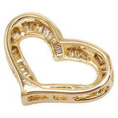 K18YG イエローゴールド ダイヤ0.28ct ハートモチーフ ペンダントトップ ネックレス レディース 【中古】