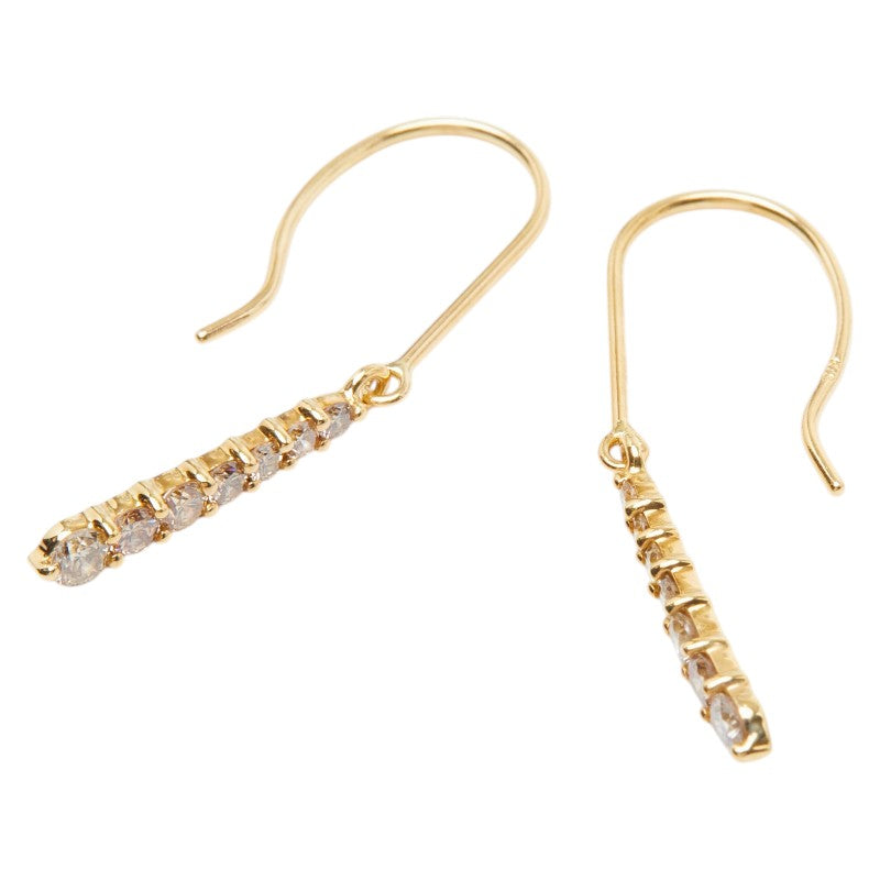 K18YG イエローゴールド ダイヤ0.30ct ピアス レディース 【中古】