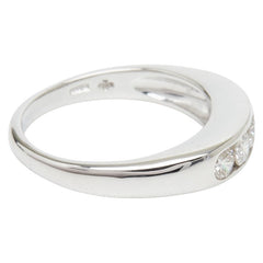 Pt850 プラチナ ダイヤ0.68ct 一文字リング リング 指輪 レディース 13号 【中古】