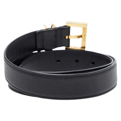 サンローラン YSLロゴ ベルト ブラック レザー レディース SAINT LAURENT 【中古】