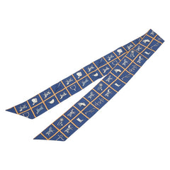 エルメス ツイリー Couvertures et Tenues de Jour 馬着 スカーフ ブルー マルチカラー レディース HERMES 【中古】