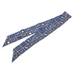 エルメス ツイリー Couvertures et Tenues de Jour 馬着 スカーフ ブルー マルチカラー レディース HERMES 【中古】
