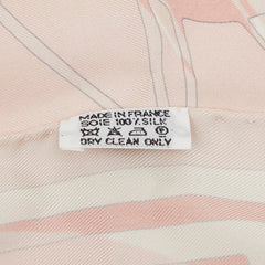 エルメス ポワントゥ caleche elastique スカーフ ピンク ホワイト シルク レディース HERMES 【中古】