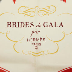 エルメス カレ90 BRIDES de GALA 式典用の馬勒 スカーフ ブラック マルチカラー レディース HERMES 【中古】