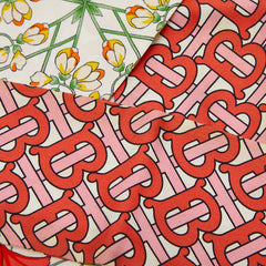 バーバリー TBモノグラム フラワー 花柄 スカーフ ホワイト マルチカラー レディース BURBERRY 【中古】