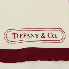 ティファニー スカーフ ホワイト レッド レディース TIFFANY&Co. 【中古】