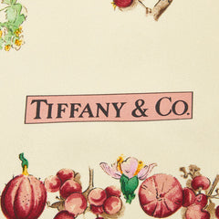 ティファニー ボタニカル フラワー プリント スカーフ アイボリー マルチカラー シルク レディース TIFFANY&Co. 【中古】