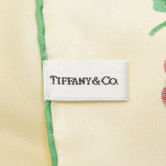 ティファニー ボタニカル フラワー プリント スカーフ アイボリー マルチカラー シルク レディース TIFFANY&Co. 【中古】