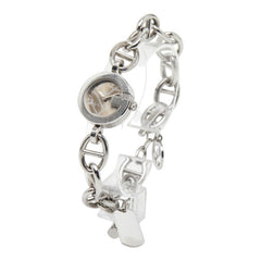 グッチ Gチャーム 腕時計 107 クオーツ シルバー文字盤 ステンレススチール レディース GUCCI 【中古】