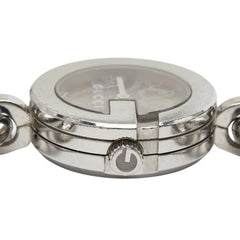 グッチ Gチャーム 腕時計 107 クオーツ シルバー文字盤 ステンレススチール レディース GUCCI 【中古】