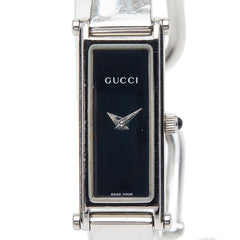 グッチ バングルウォッチ 腕時計 1500L クオーツ ブラック文字盤 ステンレススチール レディース GUCCI 【中古】