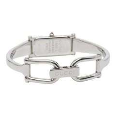 グッチ バングルウォッチ 腕時計 1500L クオーツ ブラック文字盤 ステンレススチール レディース GUCCI 【中古】