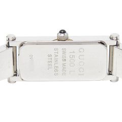 グッチ バングルウォッチ 腕時計 1500L クオーツ ブラック文字盤 ステンレススチール レディース GUCCI 【中古】