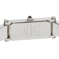 グッチ バングルウォッチ 腕時計 シェル文字盤 1500L クオーツ ピンク文字盤 ステンレススチール レディース GUCCI 【中古】