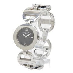 ディオール マリス 腕時計 CD022110 クオーツ ブラック文字盤 ステンレススチール レディース Dior 【中古】