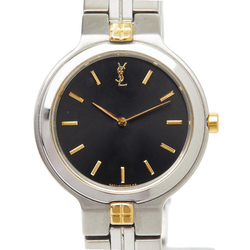 サンローラン 腕時計 5421-H13839 クオーツ ブラック文字盤 ステンレススチール レディース SAINT LAURENT 【中古】