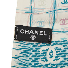 シャネル ココマーク ロゴ スカーフ ヘアゴム シュシュ セット ホワイト マルチカラー シルク レディース CHANEL 【中古】