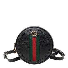 グッチ オフィディア シェリーライン GG ミニ リュック バックパック 574841 ブラック レザー キャンバス レディース GUCCI 【中古】