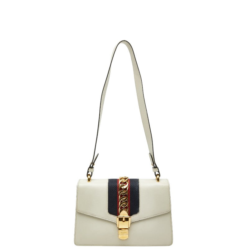 グッチ シェリーライン シルヴィ ショルダーバッグ 421882 ホワイト マルチカラー レザー レディース GUCCI 【中古】