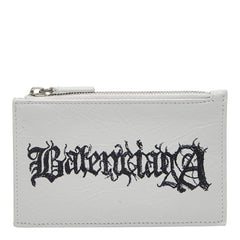 バレンシアガ DIY METAL ロゴ カードケース 小銭入れ ホワイト ブラック レザー レディース BALENCIAGA 【中古】