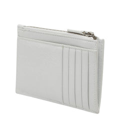 バレンシアガ DIY METAL ロゴ カードケース 小銭入れ ホワイト ブラック レザー レディース BALENCIAGA 【中古】