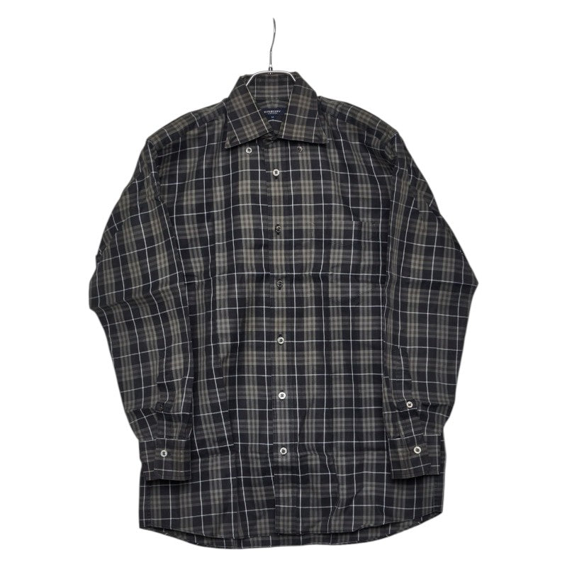 バーバリー ノバチェック 長袖シャツ サイズ：M カーキグリーン グレー コットン メンズ BURBERRY 【中古】