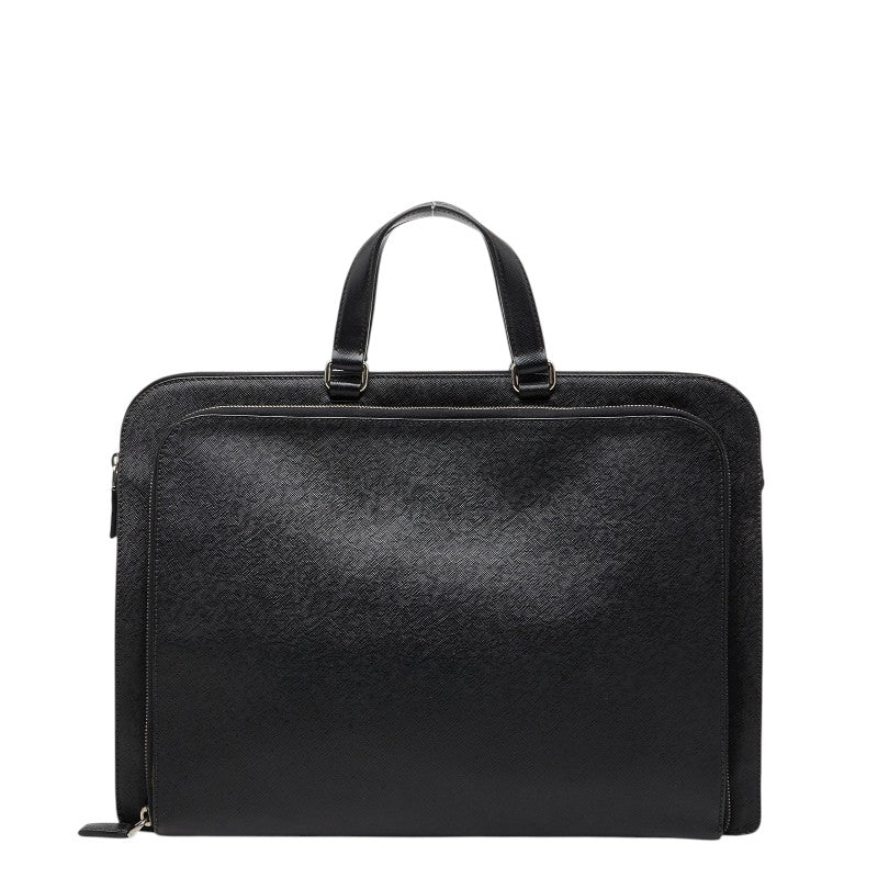 プラダ 三角ロゴプレート ビジネスバッグ ブリーフケース ブラック レザー メンズ PRADA 【中古】