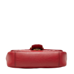 グッチ GGマーモント キルティング チェーン ショルダーバッグ 446744 レッド レザー レディース GUCCI 【中古】