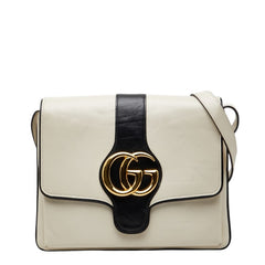 グッチ アリー ショルダーバッグ 550126 ホワイト ブラック レザー レディース GUCCI 【中古】