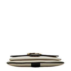グッチ アリー ショルダーバッグ 550126 ホワイト ブラック レザー レディース GUCCI 【中古】